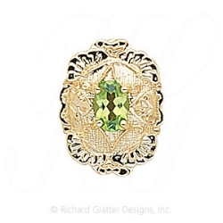 GS343 PD - 14 Karat Gold Peridot Slide 